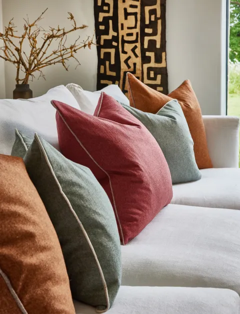 herringbone pastel cushions