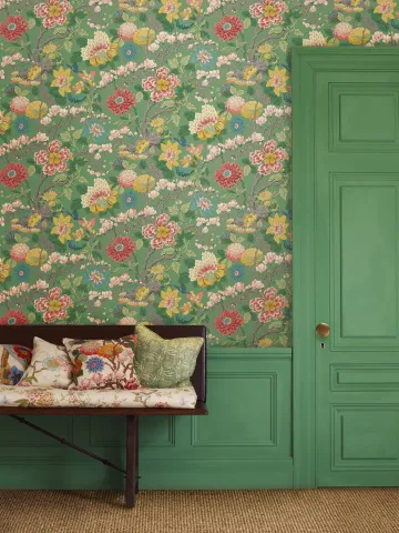 GPJ Baker Originals Wallpaper - Little Magnolia Emerald