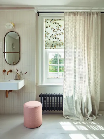 Villa Nova - Abloom P Bathroom floral blinds & sheer curtains pastel