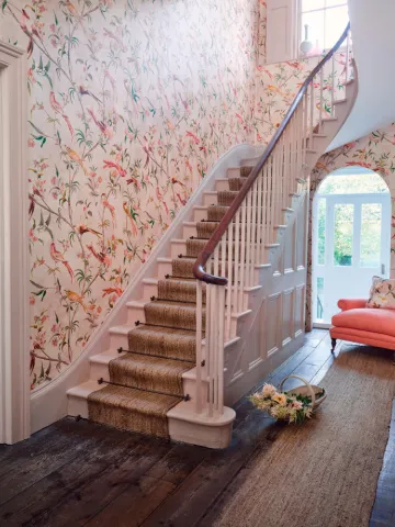 Pluma hallway wallpaper birds