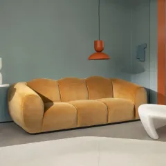 Kirkby Design - Ice Velvet big orange sofa minimalist